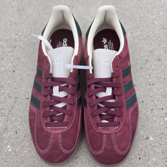 Adidas Gazelle Men's Maroon & Green Gum Sole Sneakers Size 10 - Picture 3 of 9